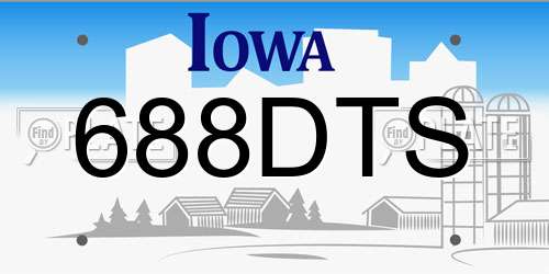 688DTS Iowa License Plate