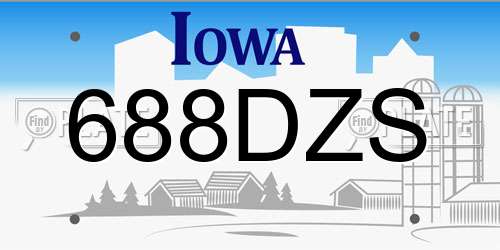 688DZS Iowa License Plate