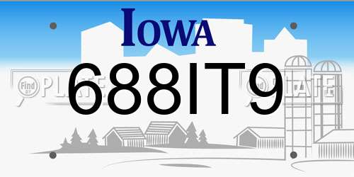 688IT9 Iowa License Plate
