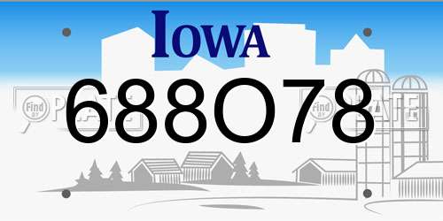 688O78 Iowa License Plate
