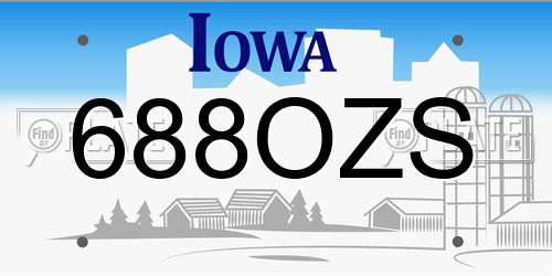 688OZS Iowa License Plate