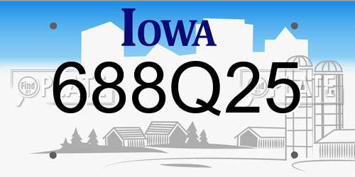 688Q25 Iowa License Plate