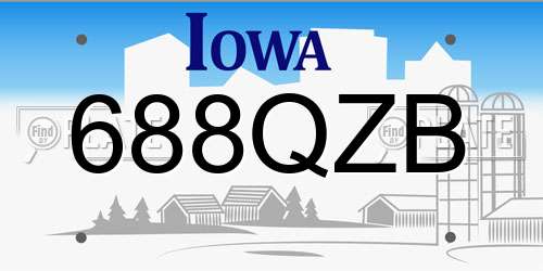 688QZB Iowa License Plate
