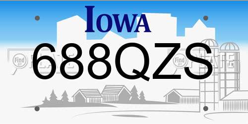 688QZS Iowa License Plate