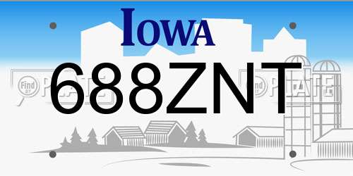 688ZNT Iowa License Plate