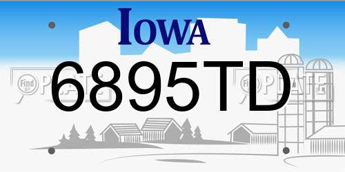 6895TD Iowa License Plate