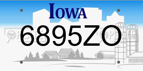 6895ZO Iowa License Plate