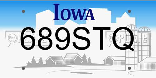 689STQ Iowa License Plate