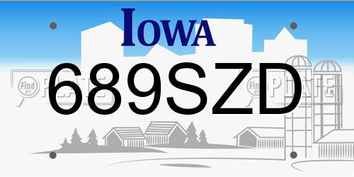 689SZD Iowa License Plate