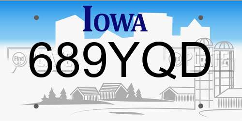 689YQD Iowa License Plate