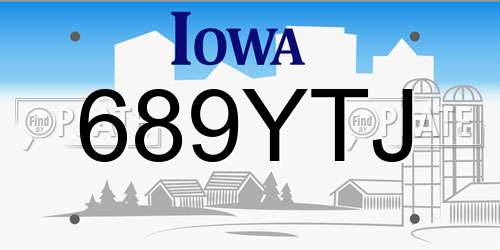 689YTJ Iowa License Plate