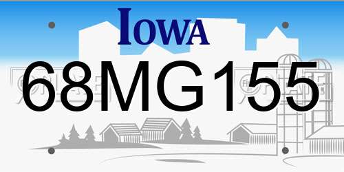 68MG155 Iowa License Plate
