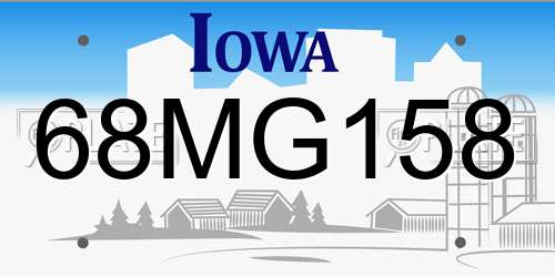 68MG158 Iowa License Plate