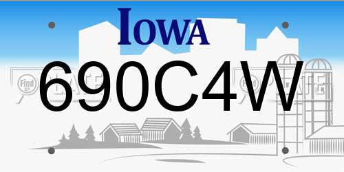 690C4W Iowa License Plate