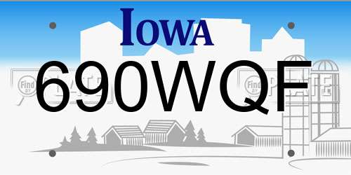 690WQF Iowa License Plate