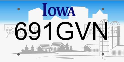 691GVN Iowa License Plate