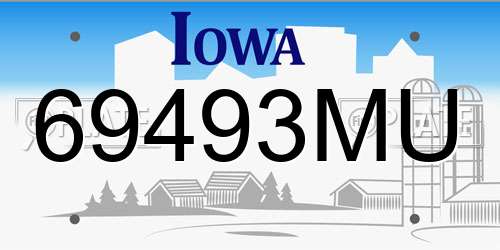 69493MU Iowa License Plate