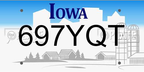 697YQT Iowa License Plate