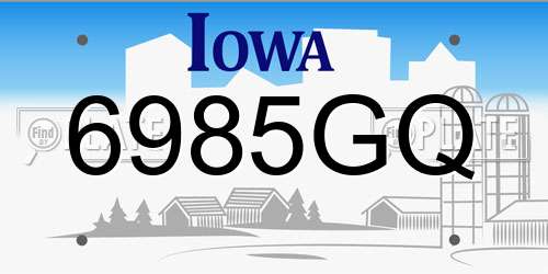 6985GQ Iowa License Plate