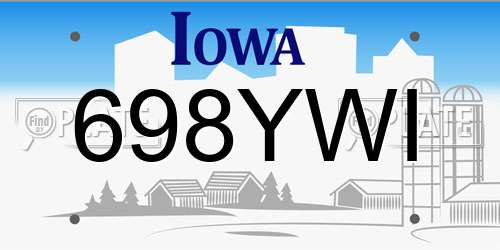 698YWI Iowa License Plate