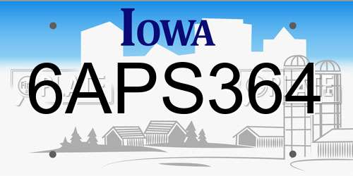 6APS364 Iowa License Plate