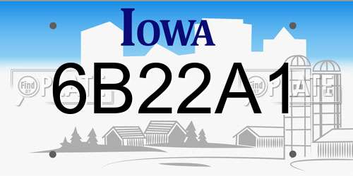 6B22A1 Iowa License Plate