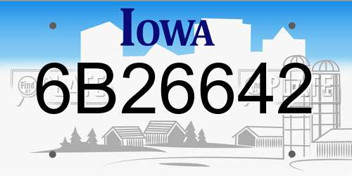 6B26642 Iowa License Plate