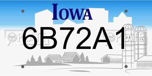 6B72A1 Iowa License Plate