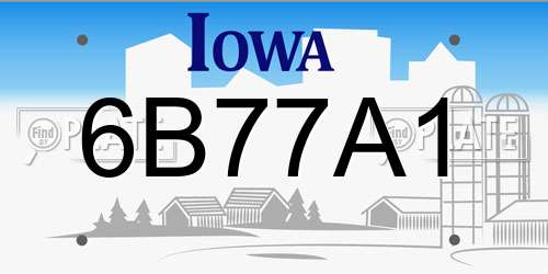 6B77A1 Iowa License Plate