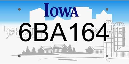 6BA164 Iowa License Plate