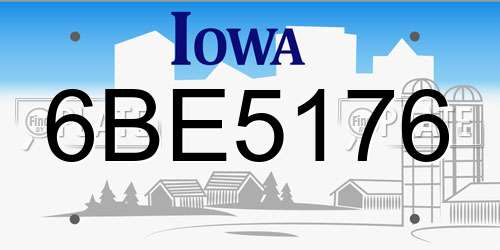 6BE5176 Iowa License Plate