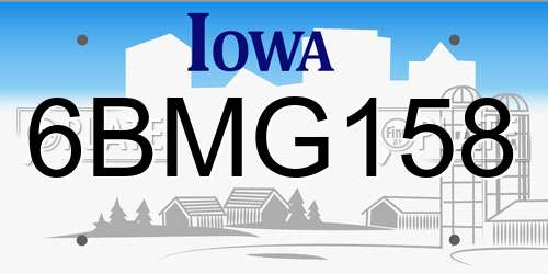6BMG158 Iowa License Plate
