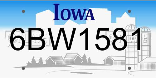 6BW1581 Iowa License Plate