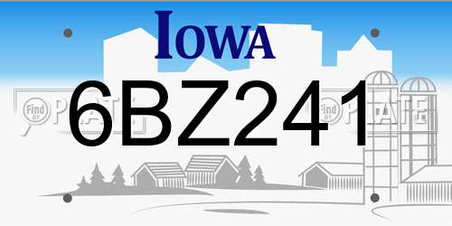 6BZ241 Iowa License Plate