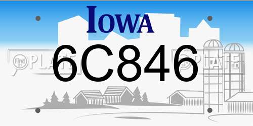 6C846 Iowa License Plate