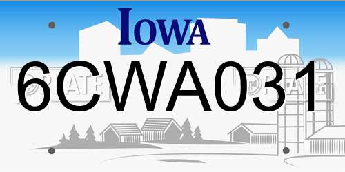 6CWA031 Iowa License Plate