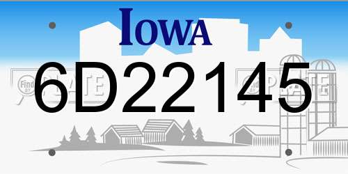 6D22145 Iowa License Plate