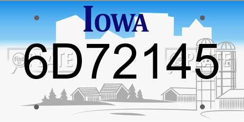 6D72145 Iowa License Plate