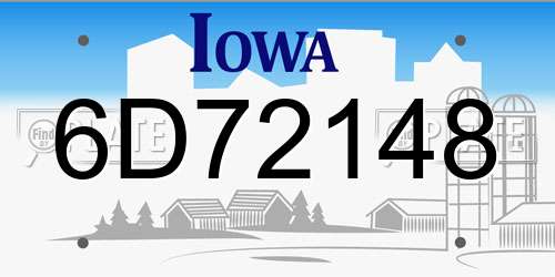 6D72148 Iowa License Plate
