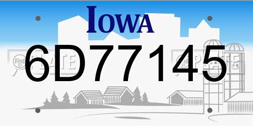 6D77145 Iowa License Plate