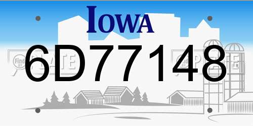 6D77148 Iowa License Plate