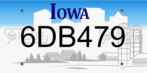 6DB479 Iowa License Plate