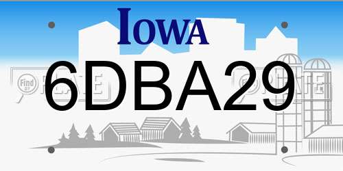 6DBA29 Iowa License Plate