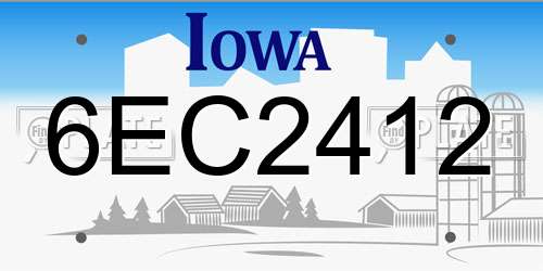 6EC2412 Iowa License Plate