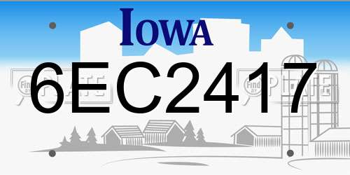 6EC2417 Iowa License Plate