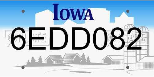 6EDD082 Iowa License Plate