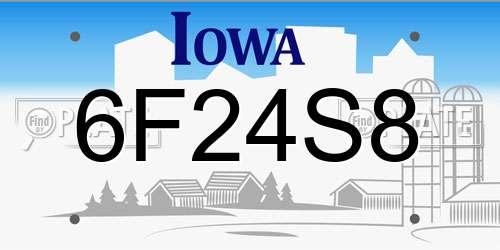 6F24S8 Iowa License Plate