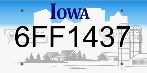 6FF1437 Iowa License Plate
