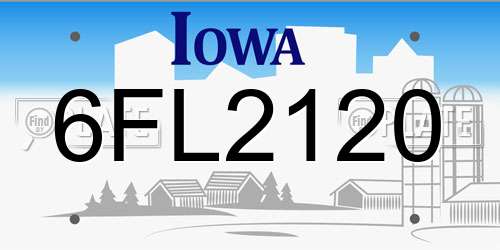 6FL2120 Iowa License Plate