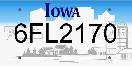 6FL2170 Iowa License Plate